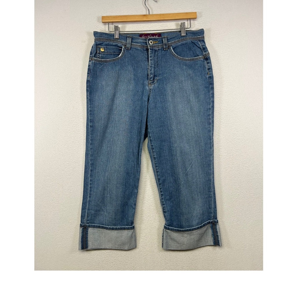 Y2K Casual‎ Gloria Vanderbilt Womens 8 Blue Denim Cuffed Capri Cropped Jeans